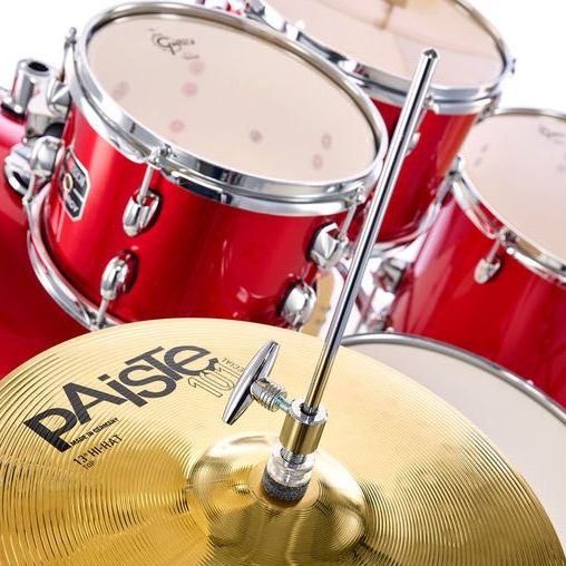 batteria gretsch energy 22x18 10x7 12x8 16x16 22x18 14x5,5 completa di hardware, piatti e seggiolino colore red