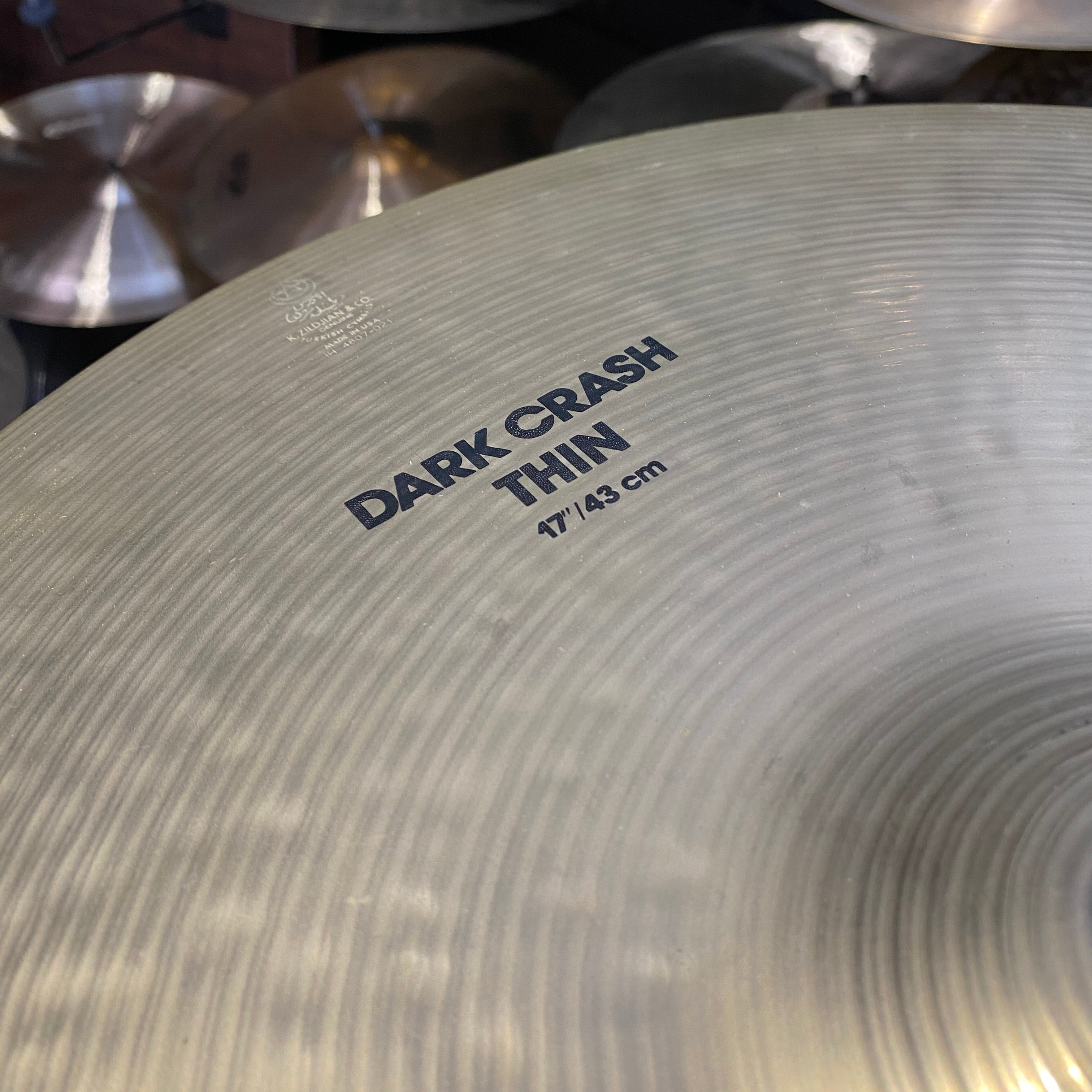 piatto crash 17  zildjian K dark  - finitura traditional - usato