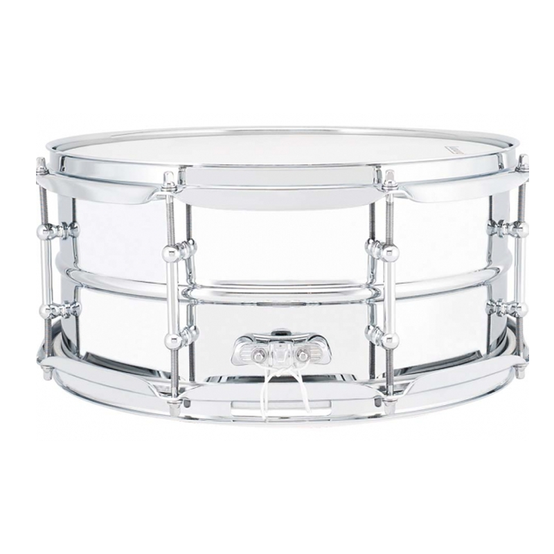 rullante 14x5,5 ludwig  supralite in acciaio - suono caldo con bellissime medie frequenze tipiche dell'acciaio nuova macchinetta tendicordiera LU5514SL