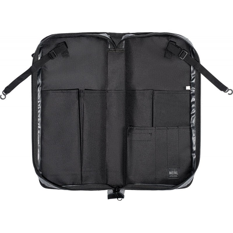 custodia meinl bacchette finitura grigia e nera MCSBGY con dettagli in pelle scamosciata