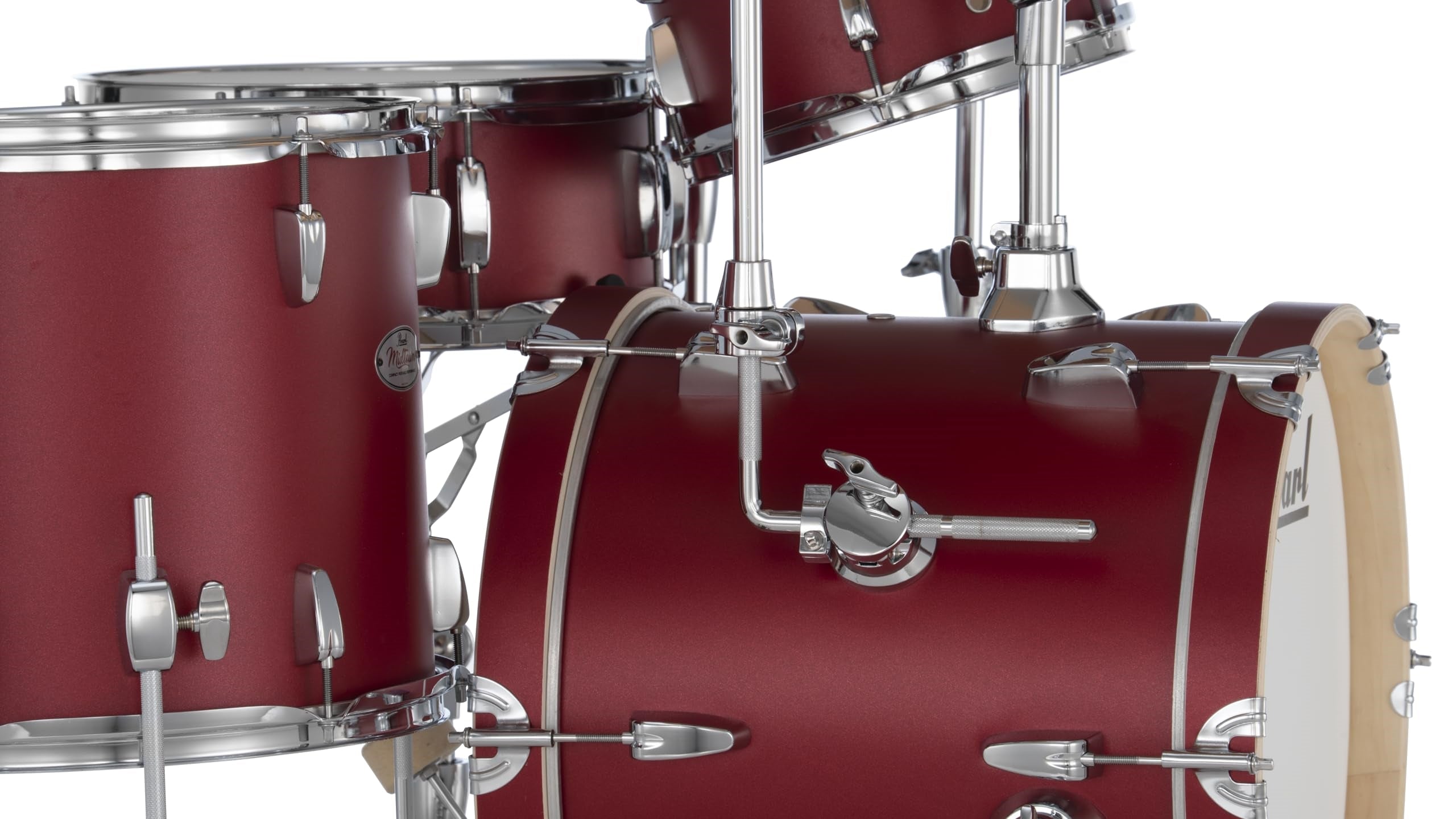 batteria pearl midtown new model kit cassa 16x14 tom 10x7 floor 13x12 snare 13x5,5 e meccaniche colore matte red MT564/C-D747
