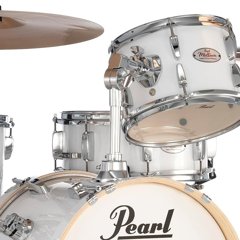 batteria pearl midtown new model kit cassa 16x14 tom 10x7 floor 13x12 snare 13x5,5 e meccaniche colore pure white MT564/C-D33
