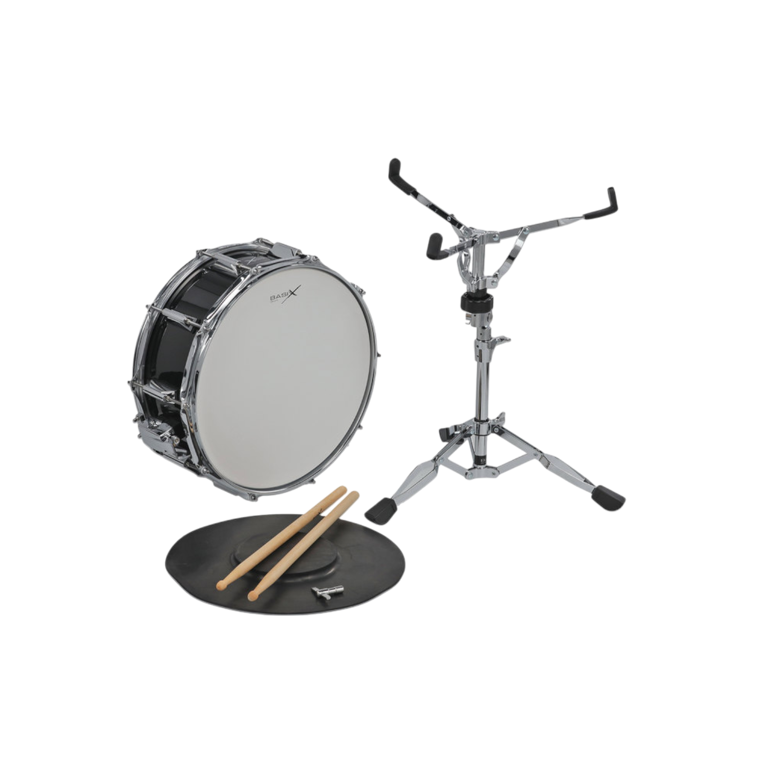 Kit Rullante Basix Starter Set
contenente rullate basix 14" x 5,5", stand, un paio di bacchette, borsa a zaino per il trasporto