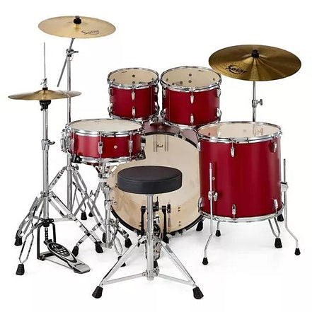 batteria pearl roadshow 22 RS525SBC/C747 Matte red con seconda asta e terzo piatto