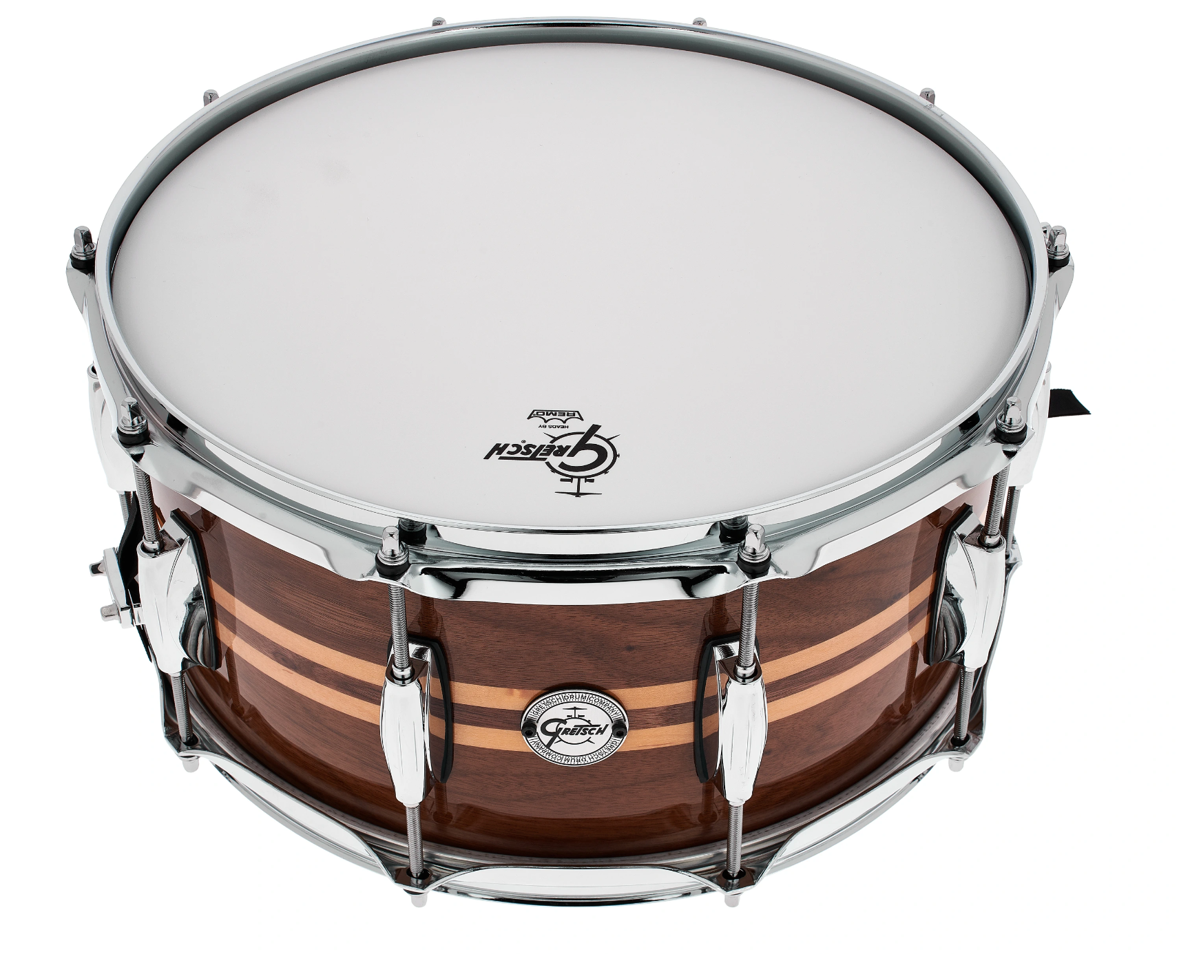 rullante 14x6.5 gretsch gamma completa fusto in noce con due inserti in acero finitura gloss natural modello S1-6514W-MI