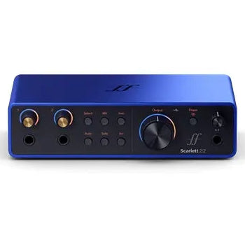scheda audio focusrite scarlett 2i2 - Anniversary Edition  usb 2 in / 2 out - compatta e portatile può essere trasportata ovunque, senza necessità di un alimentatore. Colore Blu.