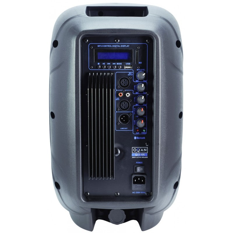 diffusore oqan QLS-10S - cassa attiva da 200w (150w bassi con amplificazione in classe d - 50w alti) che monta un cono da 10".