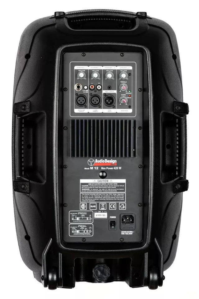 diffusore audio design M.12 usb monitor amplificato con telecomando...