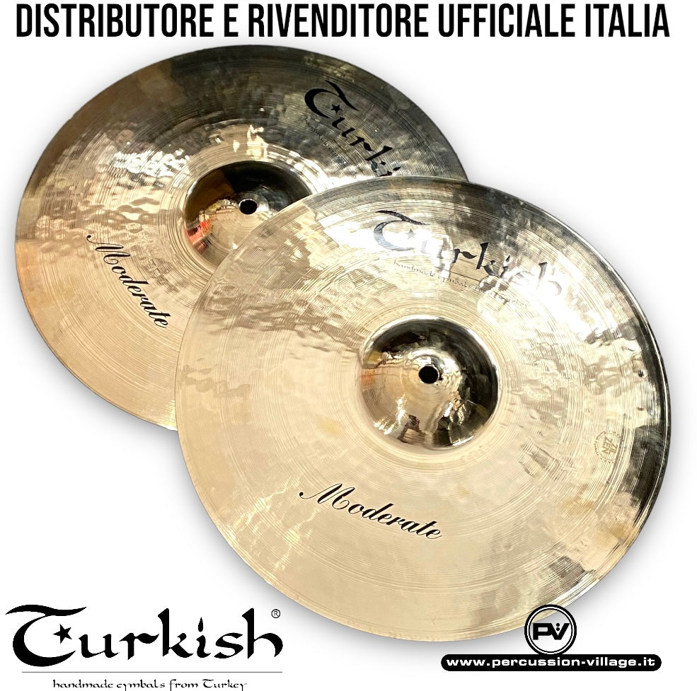 set piatti turkish moderate brilliant in bronzo b20 14"hihat, 18"crash, 20"ride + bag