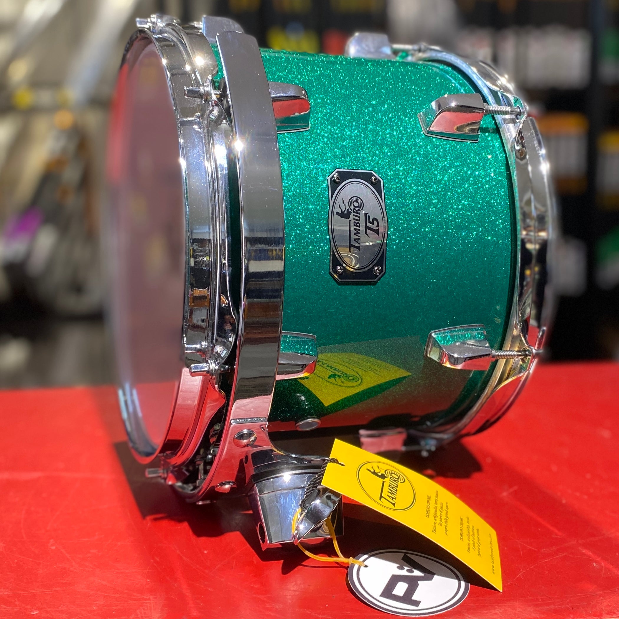 batteria tamburo T5 green sparkle cassa 18" completa di hardware e piatti