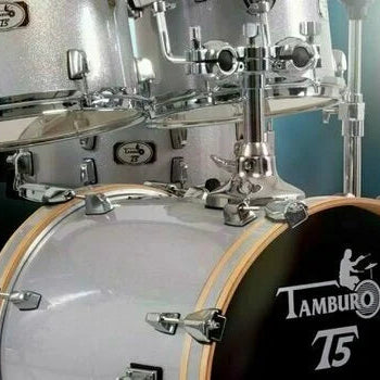 batteria tamburo T5 silver sparkle cassa 18" completa di hardware e piatti